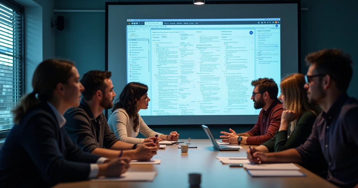 Equipe reunida analisando backlog técnico