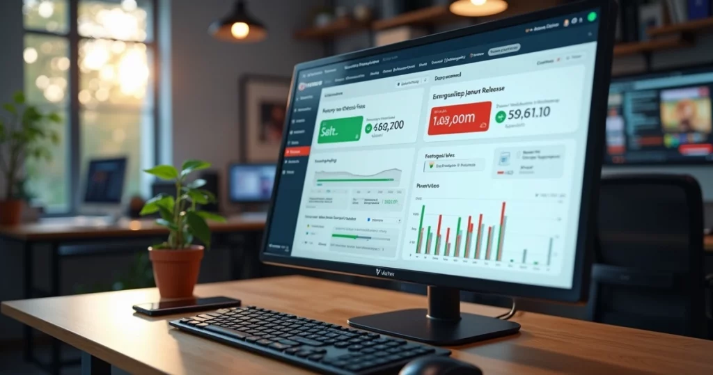 Computer screen showing software release management interface with feature flags toggled on and off